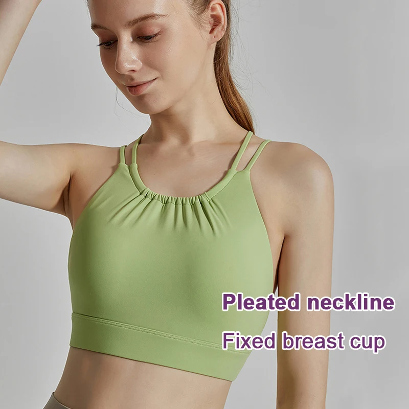 Wholesale One-Piece Underwear Cross Back Yoga Vest Female Sports Bra Spaghetti Straps Sport Bra Kids Girls