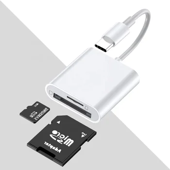 2 in 1 USB C Phone Reader ABS MicroSD TF SD Memory Card Reader