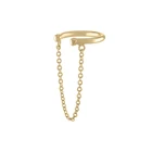 Piercing 925 Sterling Silver Gold Plated Chain Link Ear Cuff No Piercing Earrings