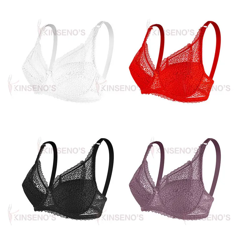 plus size thin cup lace bra