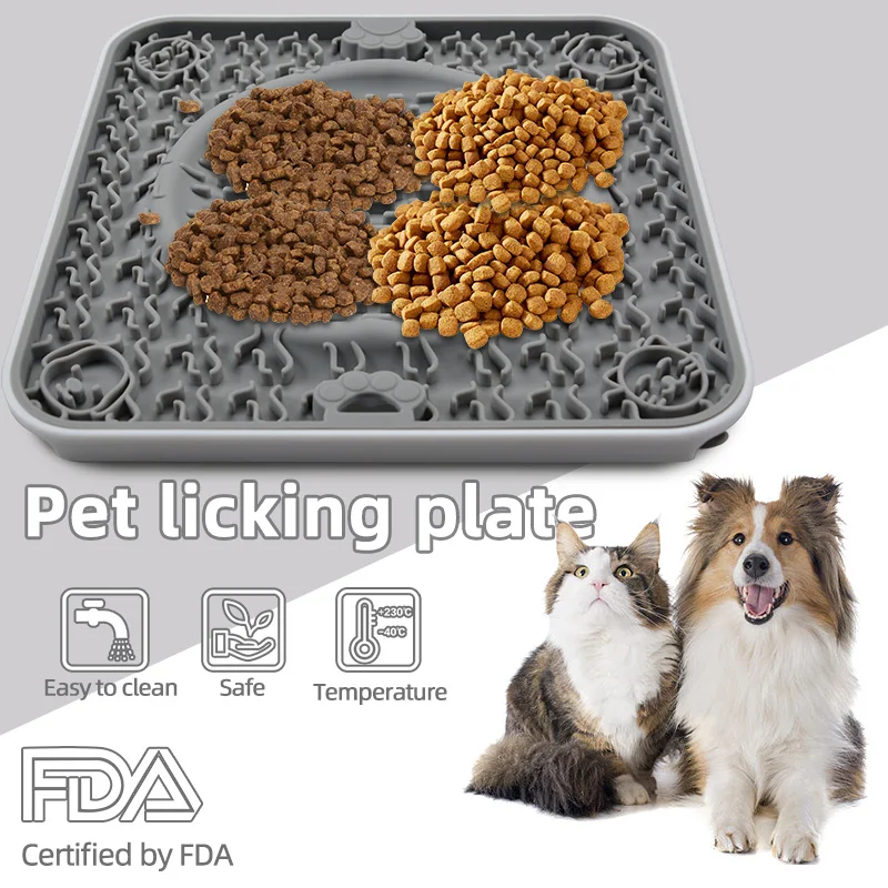 Suction Cup Anti Tear Non-Slip Silicone Dog Slow Food Mat Food Grade Strong Suction Silicone Dog Licking Pad
