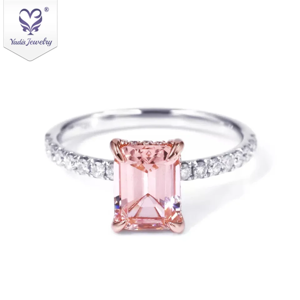 Yadis Emerald Cut 6*8mm Pink Nanosita 14k White Gold Engagement Diamond  Ring For Women Fine Jewelry Rings - Buy Pink Nanisita Ring,Emerald Cut  Ring,14k Solid Gold Ring Product on Alibaba.com