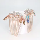 Bridal Accessories Rhinestone Hair Ornaments Metal Flower Comb Bridal Hair Comb Wedding Hair Accessories