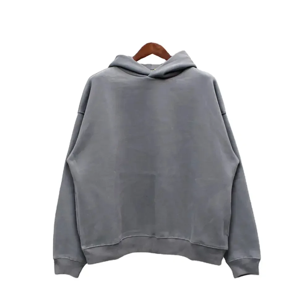Most Popular Pullover 400 Gsm Fleece Hoodie Unisex Double Layer Cropped No String Vintage Washed Hoodie