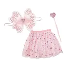 Wings Girl Princess Children Retail Summer Clothing Red Heart Fairy Tutu Skirt Set With Butterfly Wings And Wand