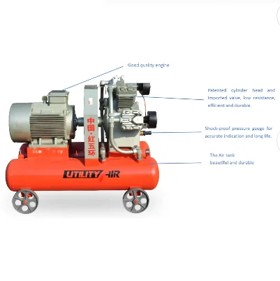 Low price piston air compressor Hongwuhuan HS4.5/6 6bar mining electric power portable small air compressor