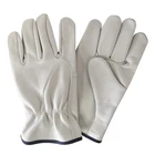 Warm White Gloves Top Quality Labor Supply White Leather Gloves Goat Skin Gloves Soft Warm For Winter Work