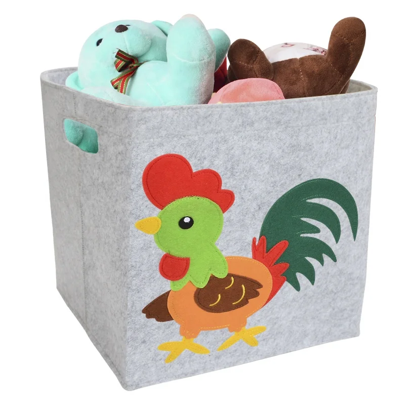 Sell Like Hot Cakes Customizable Cartoon Storage Box Woven Felt Storage Organizer Soiled Clothes Baskets Sundries Storage Box