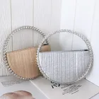 Evening Bag Fashion Ladies New Round Handle Rhinestone Diamond Circular Evening Bag