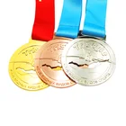 FREE Sample Custom Your Own Blank Zinc Alloy 3D Gold Metal Award Marathon Running Sport Award Medal With Ribbon