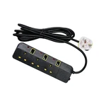 Power Black Extension Cable And Sockets Power Extension Socket Black Cable Copper With Switch