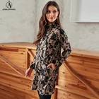 2021 Long Sleeve New Woman Casual Clothing Wire Neck Floral Blouse And Pockets Dress