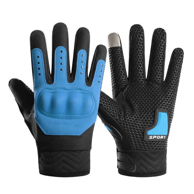 Men's Full-Finger Anti-Slip Outdoor Riding Gloves Autumn Winter Knight Racing Electric Car Off-Road Motorcycle Accessories