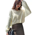 Knitted Sweater Knitted Wholesale Winter Causal Knitted Solid Regular V Neck Women Pullover Sweater