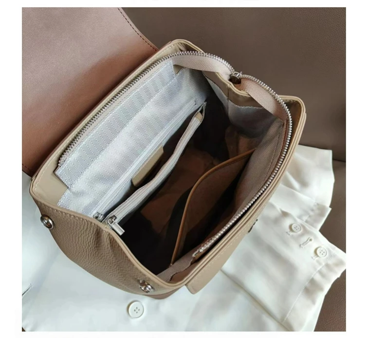 First layer cowhide backpack for women Simple fashion high quality genuine leather student bag Leisure travel ladies bag_12