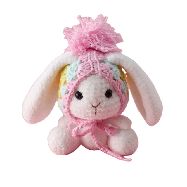 New fashion handmade crochet bunny kawaii crochet Rabbit baby organic toys animals keychain crochet toys