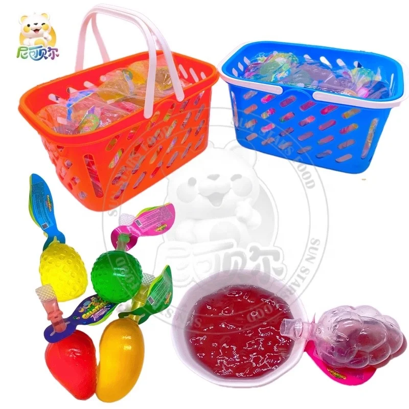 Fruit Flavored Jelly Bssket Packaging Pudding Oem Mini Fruit Shape