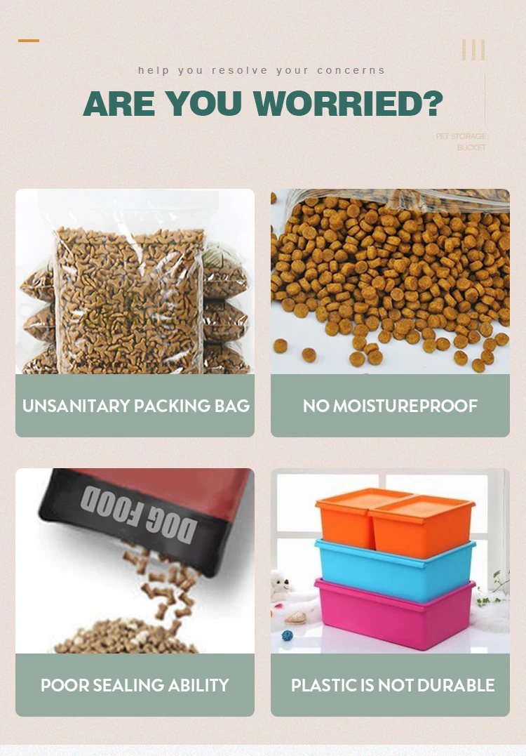 Airtight Dog Treat Storage Tin with Scoop High Quality Galvanized Iron Metal Food Packaging Rectangle Stocked Pet Food Container