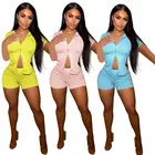 Girl Set Clothing Logo Customized Girl Summer Casual Sweat 2 Piece Short Set Women Clothing Club Outfits