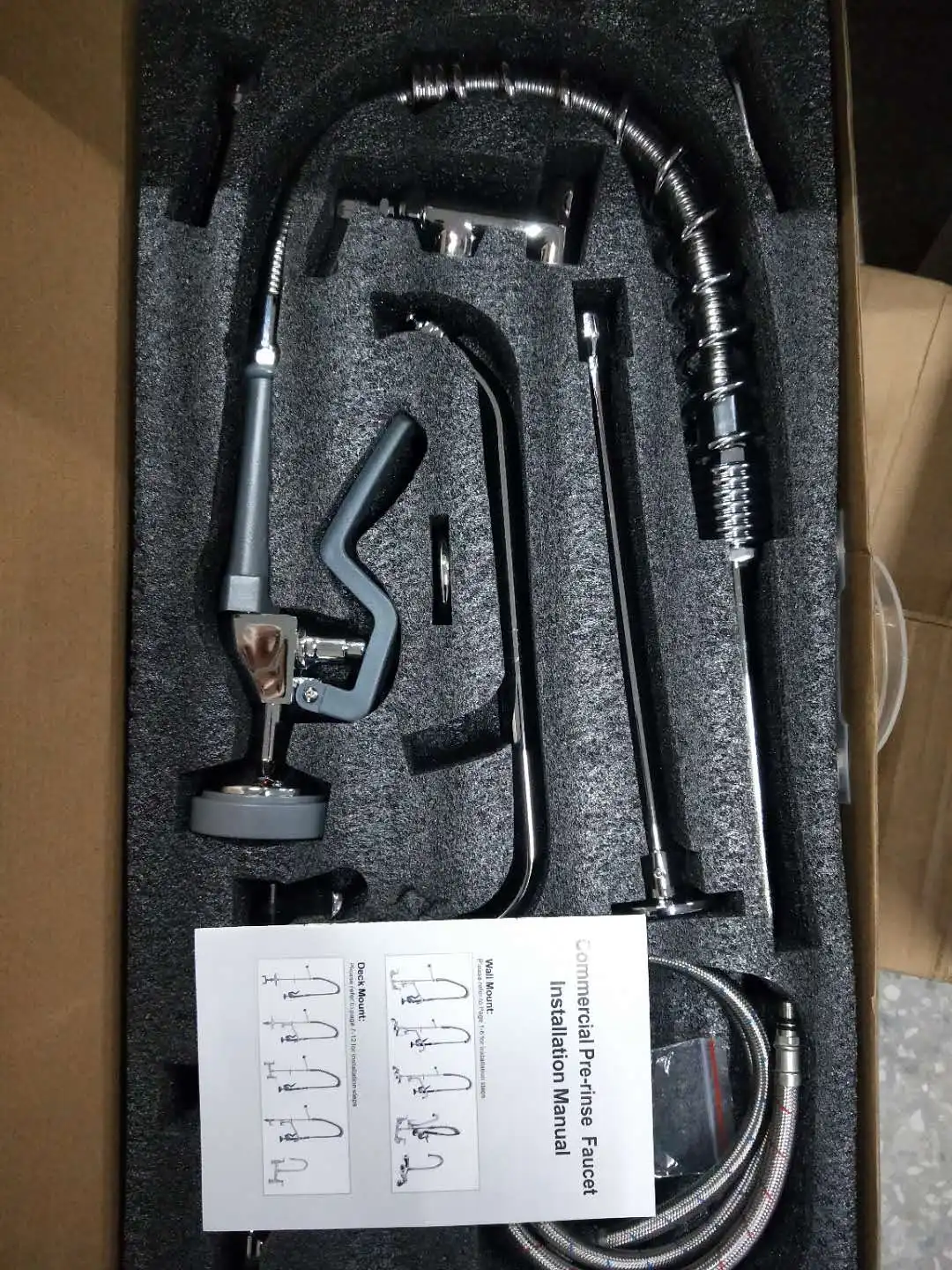 Mini High Pressure Commercial Kitchen Faucet Stainless Steel Spring Commercial Pre-Rinse Kitchen Dishwasher Restaurant Public factory