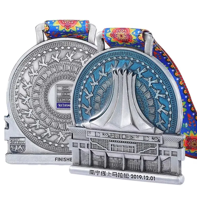Wholesale Souvenir Marathon Commemorative Medal 5km 10km Marathon Running Sport Metal Medal supplier