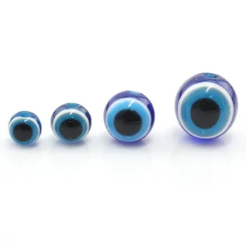 Wholesale cheap European style 8mm round blue Turkey acrylic evil eyes beads for jewelry making