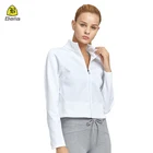 Lightweight White Color Long Sleeve Plus Size Fitness Yoga Jacket With Zip