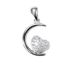 Moon Moon Fashion Design 925 Sterling Silver Moon Vintage Crystal Necklace For Women For Valentine's Day Present