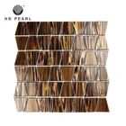 Mosaic New Products Gold Line Water Resistance Trapezoid Decorative Glass Mosaic Wall Tiles
