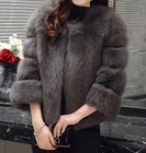 Coat Wholesale Fashionable Ladies Thick Cozy Warm Faux Fox Fur Coat