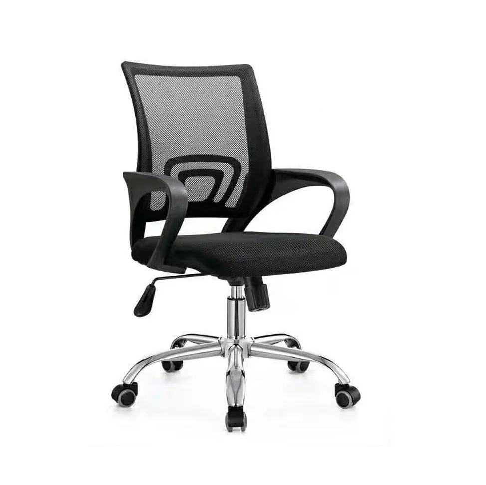 Hot Sale On Line Swivel Fabric Chair Cheap Price Black Mid-back Mesh Office Chair Computer Desk Chair