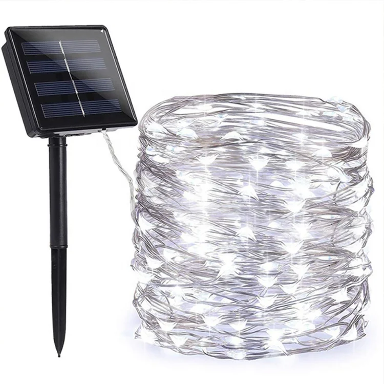 Solar Powered String Lights M5 200 LED White Mini Fairy Outdoor 72 ft 8 Modes 