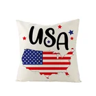 45*45 Cm Cusions Linen American Independence Day 4th Of July Hone Decoration Pillow Covers