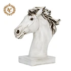 White Resin White Horse Head Sculpture Custom Resin Animal Pendulum Jewelry Resin Sculpture