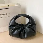 Purses New Style PU Leather Solid Color Fashion Purses Bag Women Cloud Clutch Pattern Handbags