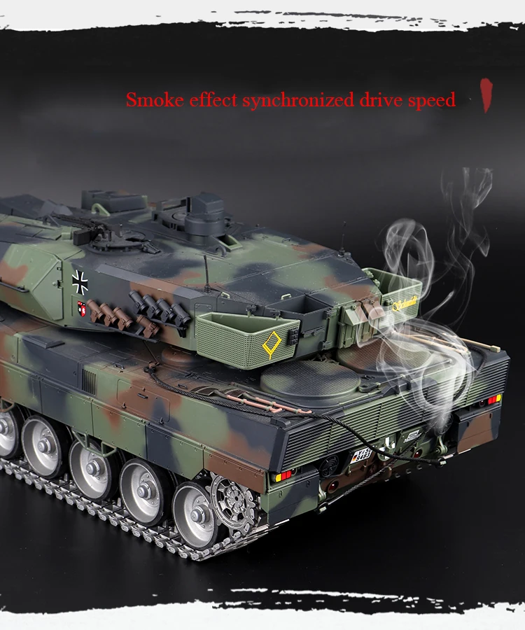 Henglong 1:16 German Leopard 2 A6 Rc Main Battle Tank 3889-1 2.4Ghz 7.0 Ultimate Edition Smoke And Sound Metal Gears Track(4)