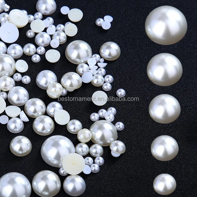 Wholesale Abs Craft Half Round Pearl Flatback Beads Mm Shiny Unique