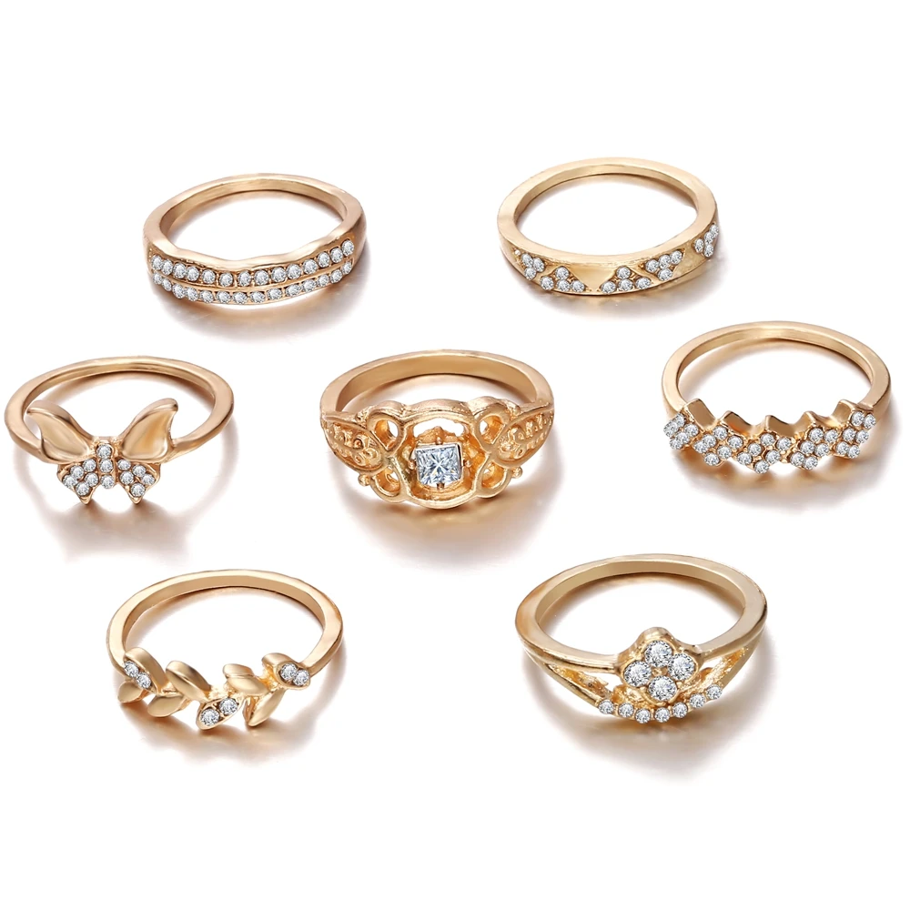 50605 Hand Rings Set Fashion Accessories New 2021 Alloy Diamond 