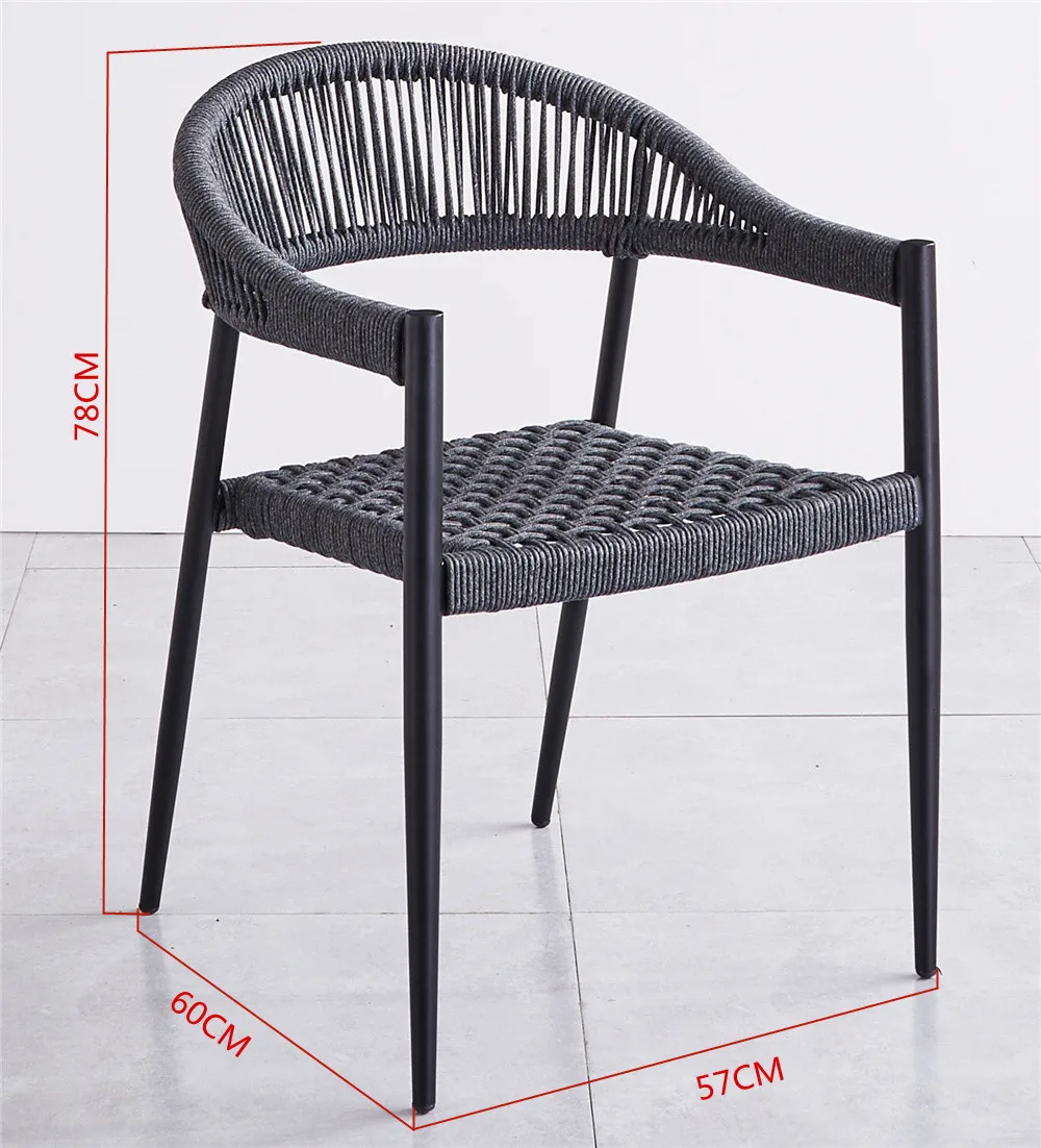 Outdoor garden furniture woven rope chairs office living room chairs cast Iron aluminium plastic rattan mesh chairs