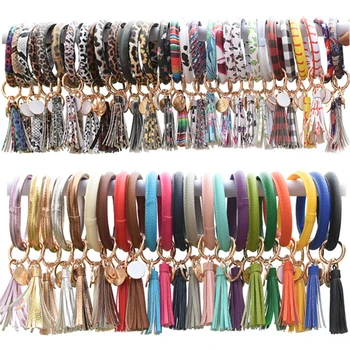 90 Colors Tassels Keyring Bracelets Wristlet Keychain Party Favor Bangle Key Ring Chain for Women