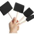 High Density Foam Brush Foam Sponge Brushes Wooden Handle Painting Drawing Art Craft Foam Brush