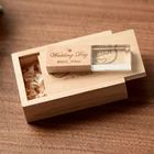 JASTER Crystal Wooden Usb Flash Drive U Disk Memory Stick 4gb 8gb 16gb 32gb 64gb Wedding Gift Personal Custom Logo