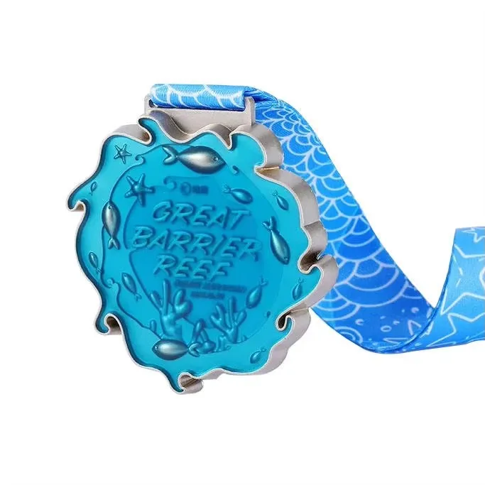 Wholesale Cheap Custom Design Your Own Zinc Alloy 3D Metal Award Marathon Running Sport Medal Ribbon details