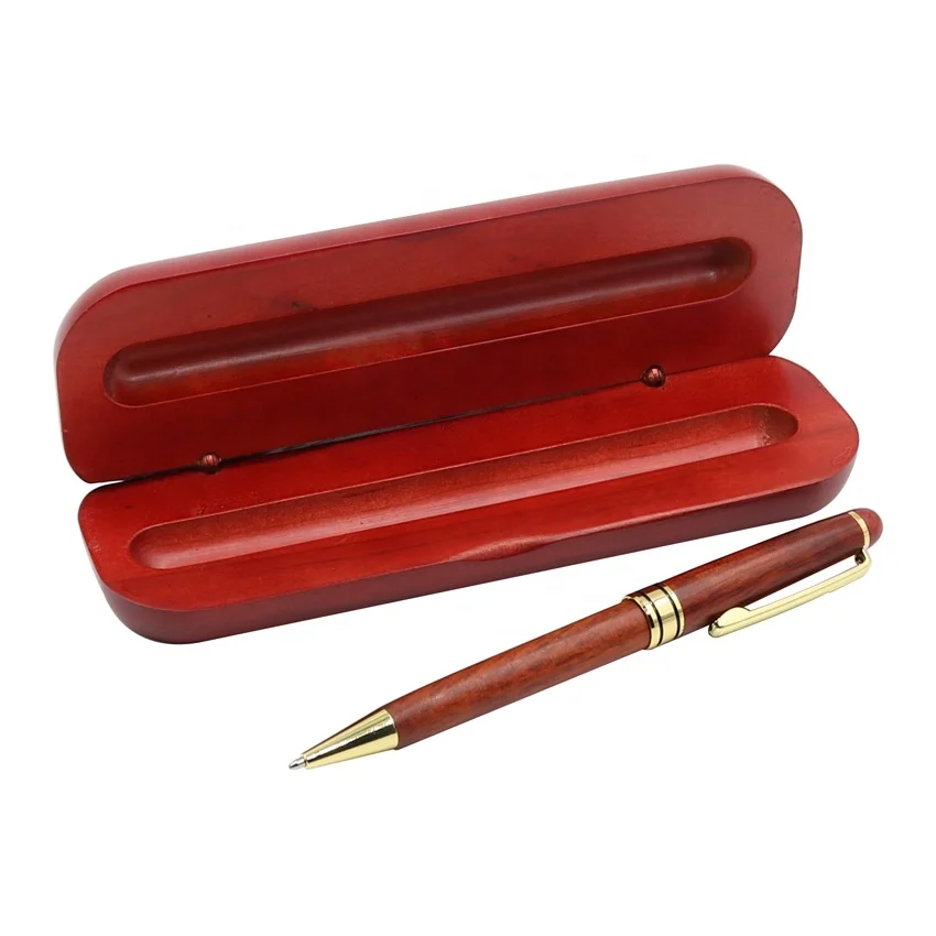 wood pen case free engraving personalized name campany words logo&simply pattern 