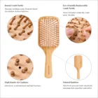 Customize Scalp Massager Shampoo Bamboo Detangling Hair Brush
