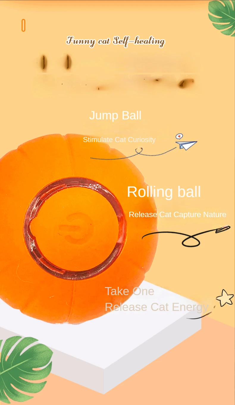 Interactive Pet Toy With Three Modes Intelligent Rolling Ball For