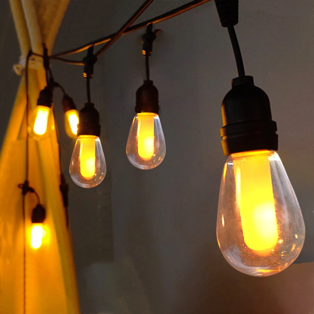 Solar LED Flame Light Remote Dimming Outdoor IP65 Waterproof Villa Courtyard Festival Party Decoration Colorful Light Strings