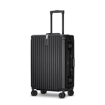 RTS ABS PC fashion travelling bags carry on travel bags cabin luggage suitcase set aluminum luggage with full aluminum Trolley