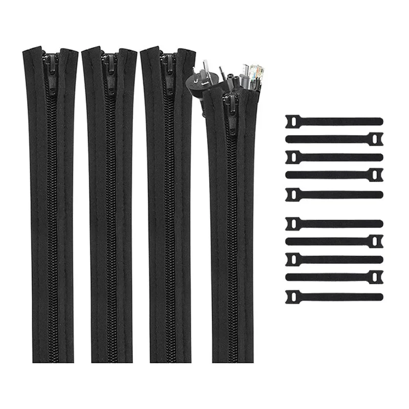 Neoprene Cable Management Sleeves Expandable Cable Sleeve for Bathroom & Living Room Flexible Functional Design