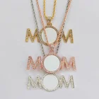 Pendant 2021 New Alphabetic Pendant Sublimation Blank Necklace MOM Pendant Hip Hop Gift Promotional Necklace